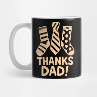 Thanks dad with socks and tie gift icons Mug